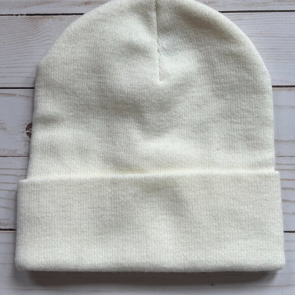 Catturd Beanie – Off White with Black Embroidery One Size - Picture 3 of 5
